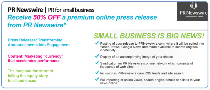 Pr Newswire - 50% OFF An Online Press Release